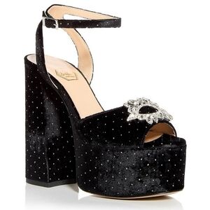 Nalebe by Amina Means Womens Upendi Black Platform Bow Pumps Shoes SZ 36 NEW